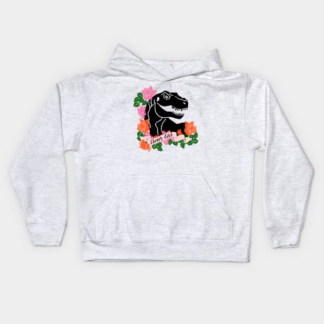 Clever Girl Dinosaur Print Kids Hoodie by kapotka